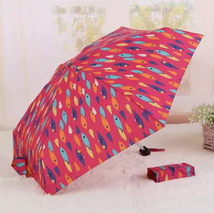 Anti-UV pocket ultra-light portable 5-fold umbrella UPF40+