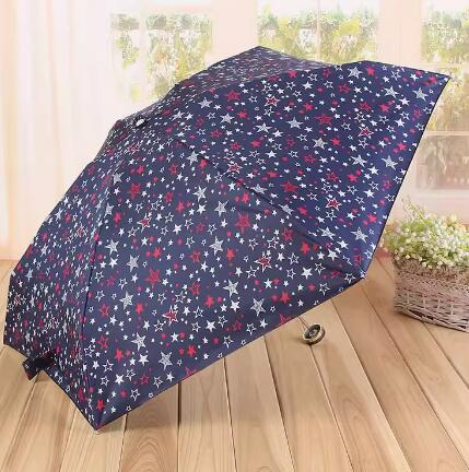Anti-UV pocket ultra-light portable 5-fold umbrella UPF50+
