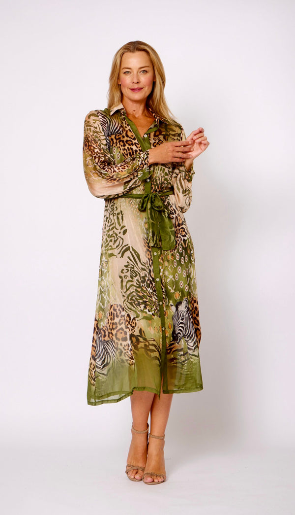 30% SILK 70% VISCOSE WITH SLIP SHIRT DRESS